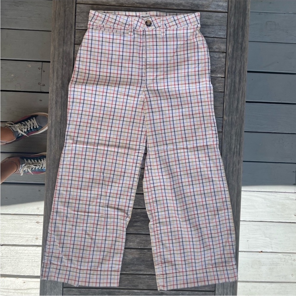 Madewell wide leg crop Checkered Pants